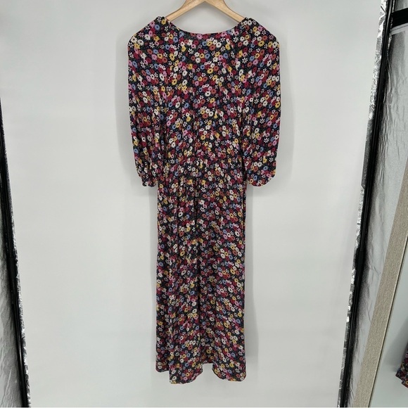 Gap Maternity Floral Henley Puff Sleeve Midi Dress - Picture 7 of 12